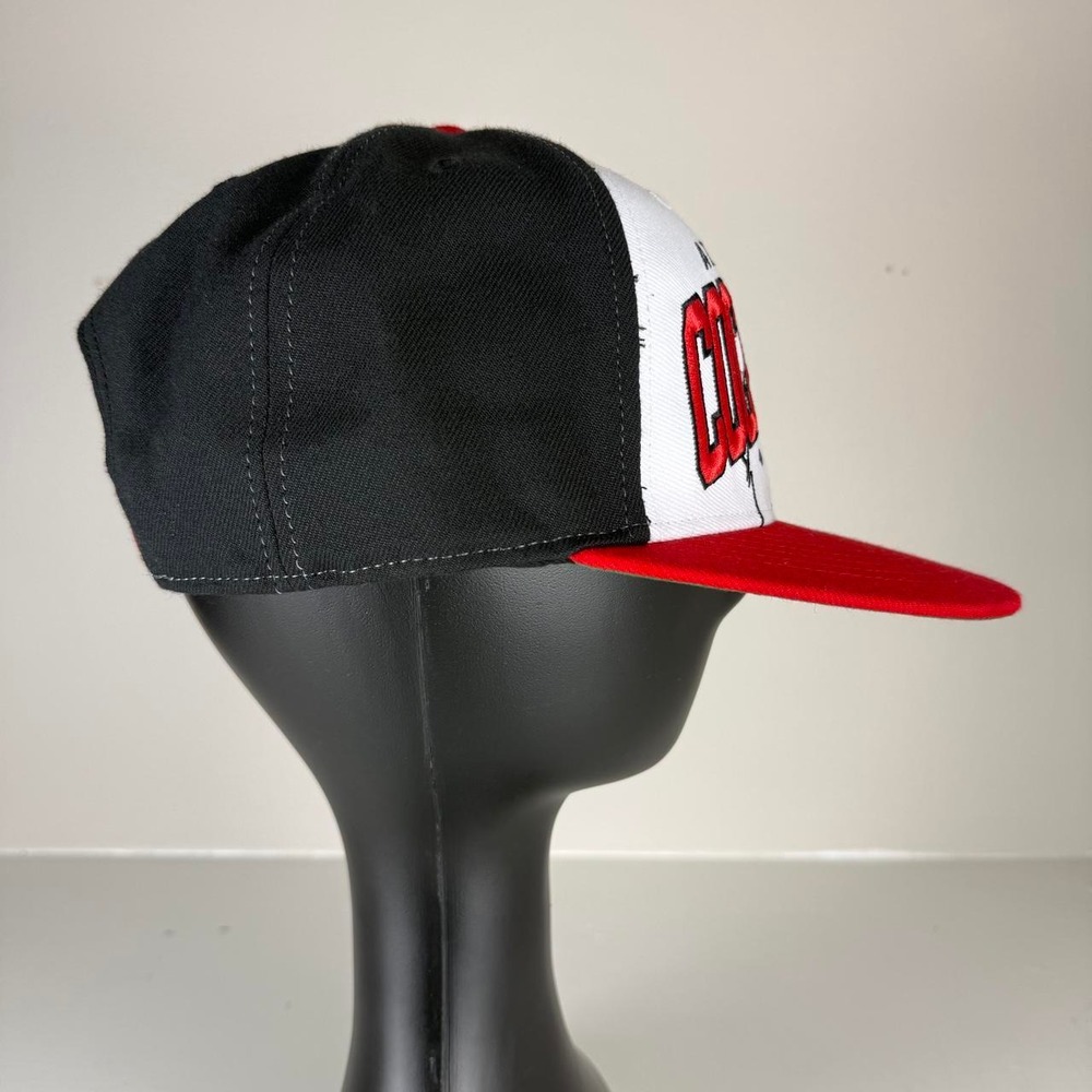 Vintage 90s Coca-Cola Atlanta Polar Bear Colorblock Snapback Hat - Picture 2 of 8